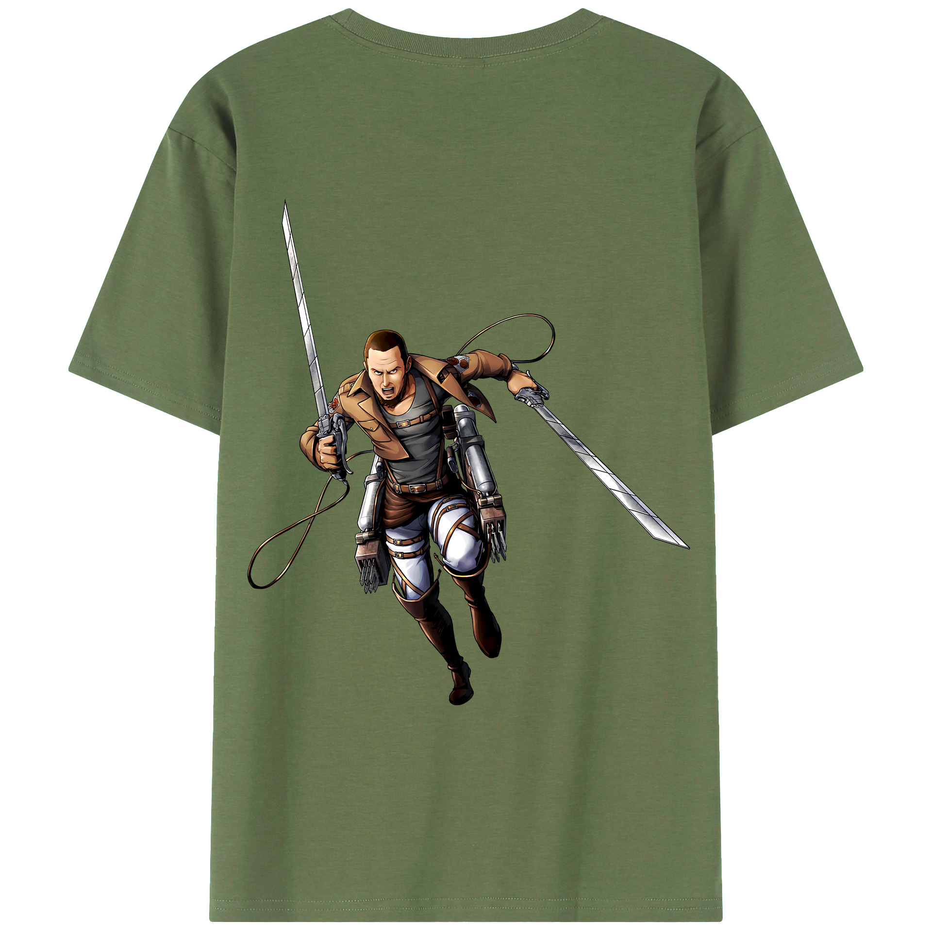 （画像用） 進撃の巨人 Attack on Titan 綿100％ メンズ半袖Tシャツ（バックプリント） 通気性
